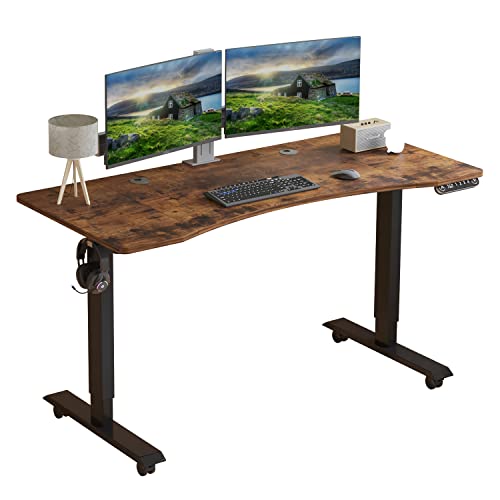 Amazon | BilBil デスク パソコンラック 電動昇降式机 つくえ 幅140CM